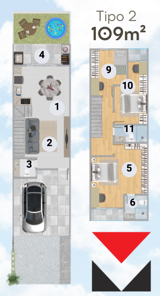 Planta Tipo 2 - 109m²